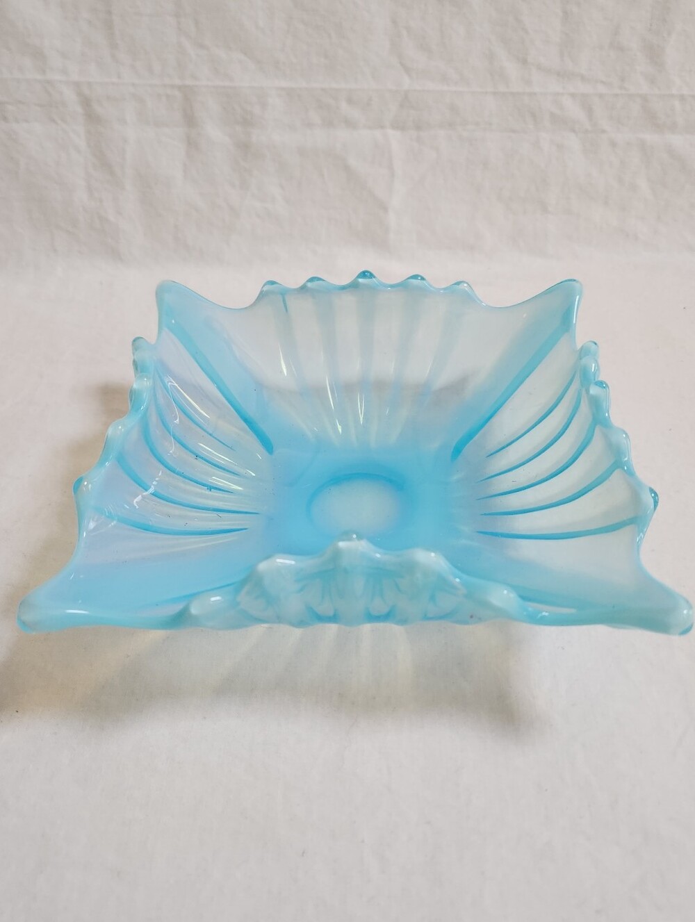 Fostoria Heirloom Square Blue Glass Dish